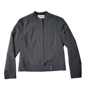 Nine & Company Womens Size 8 Gray Plaid Full Zip Short Jacket